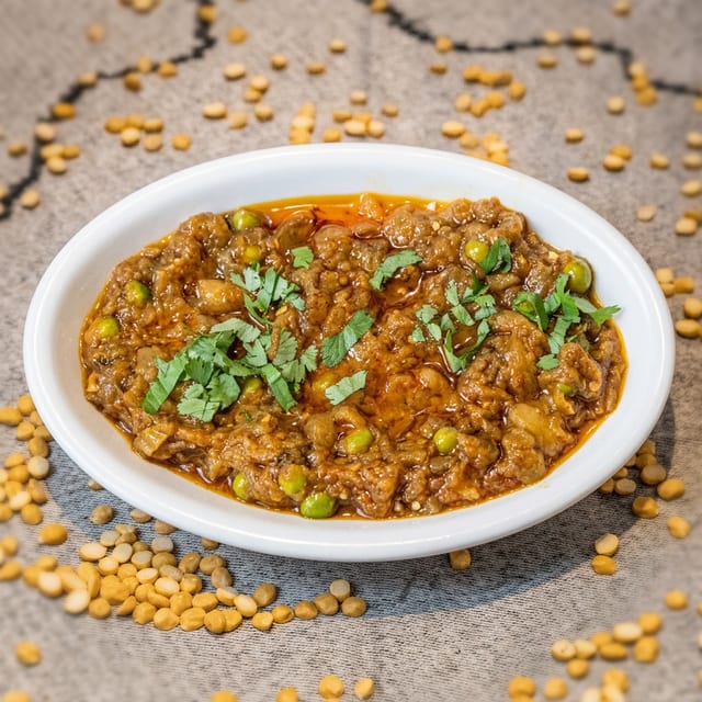 Vegan Baingan Bhartha.