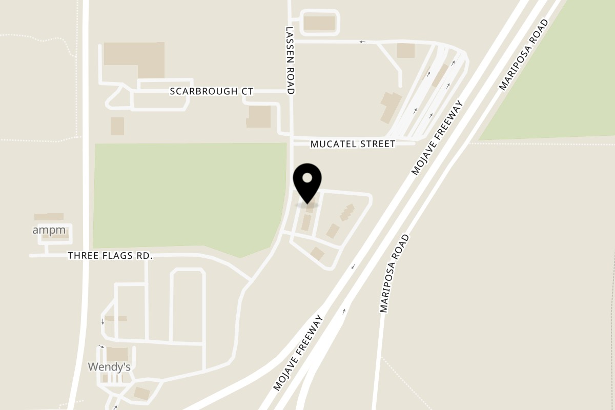 Map showing the location of Flavors Of India ( on 8853 Three Flags Road #501 in Hesperia